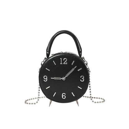 Creative Fashion Round Clock Shoulder Bag