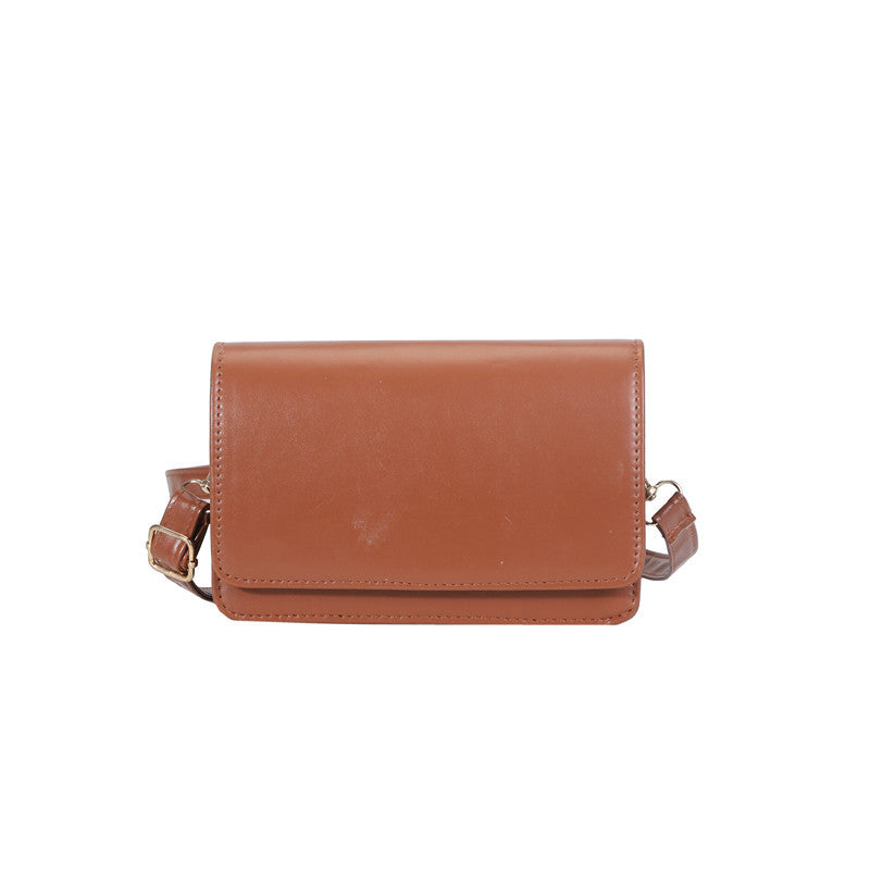 Simple Solid Color Flip Square Shoulder Bag