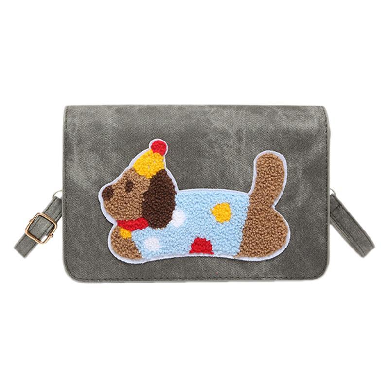 Sac à bandoulière carré brodé pour chien, tendance et créatif 
