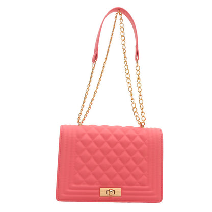 Women Simple Casual Solid Color Square Chain Shoulder Bag
