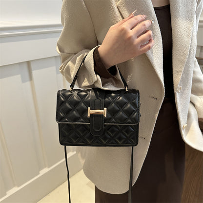 Sac à bandoulière carré simple et tendance de couleur unie 