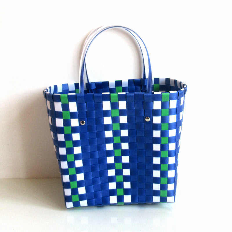 Vegetable Basket Straw Woven Waterproof Beach Women Casual Design Color Blocking Large Capacity Shoulder Handle Bag