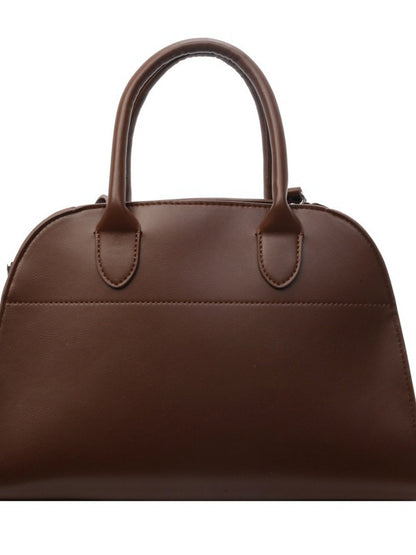 Sac à bandoulière rétro couleur unie pour femme, grande capacité, avec poignée en PU 