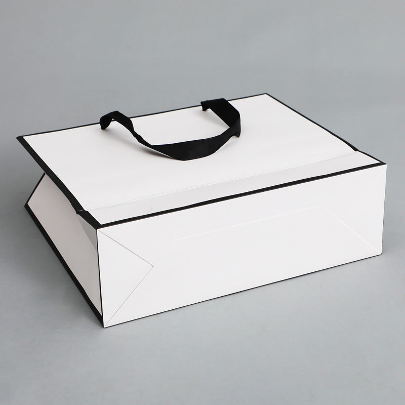 White Simple Portable Paper Bag Packaging Bag