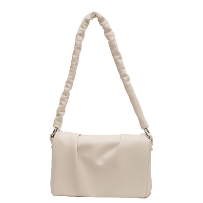 Sac à bandoulière plissé élégant à chaîne de couleur unie pour femme 