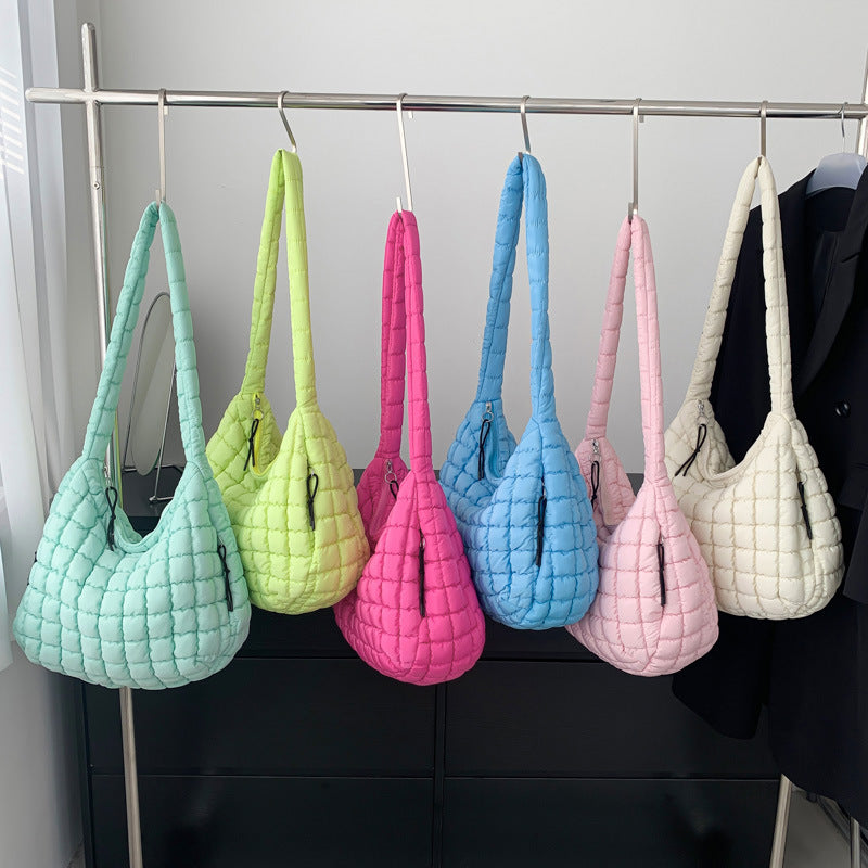 Sac à bandoulière plissé nuage de grande capacité pour femme, couleur unie, tendance 