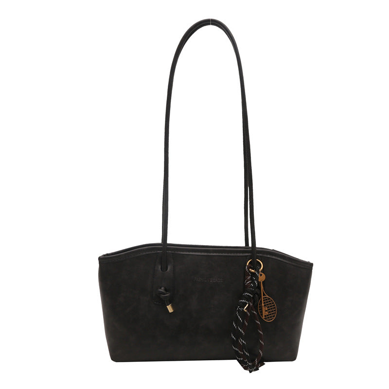 Women Casual Solid Color Baseball Pendant Large Capacity Tote Bag