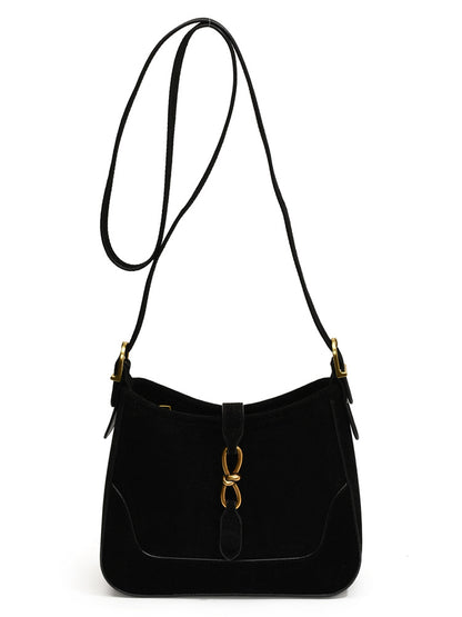 Women Fashion Simple Casual Solid Color Suede Square Shoulder Bag