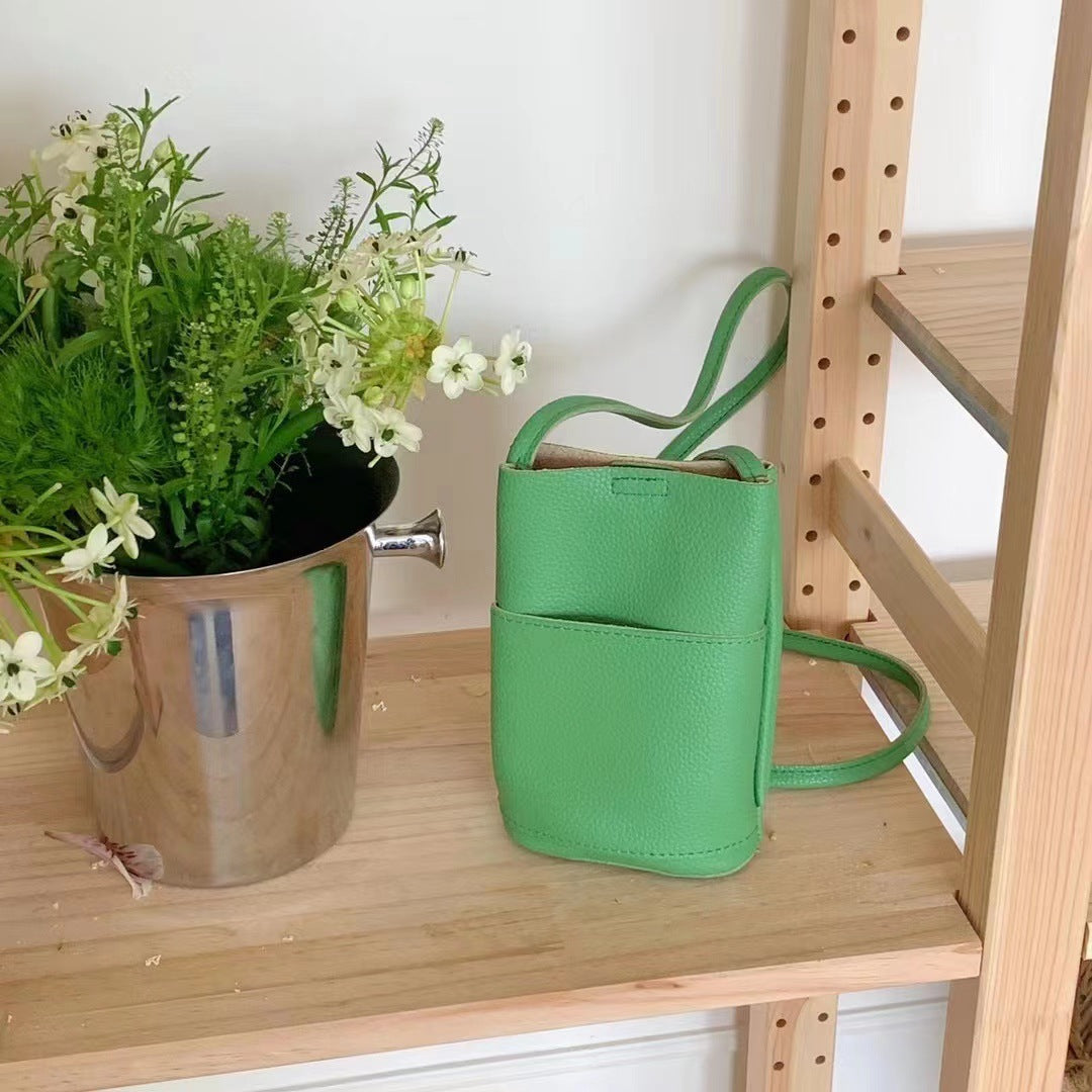 Sac à bandoulière vertical simple en PU pour femme