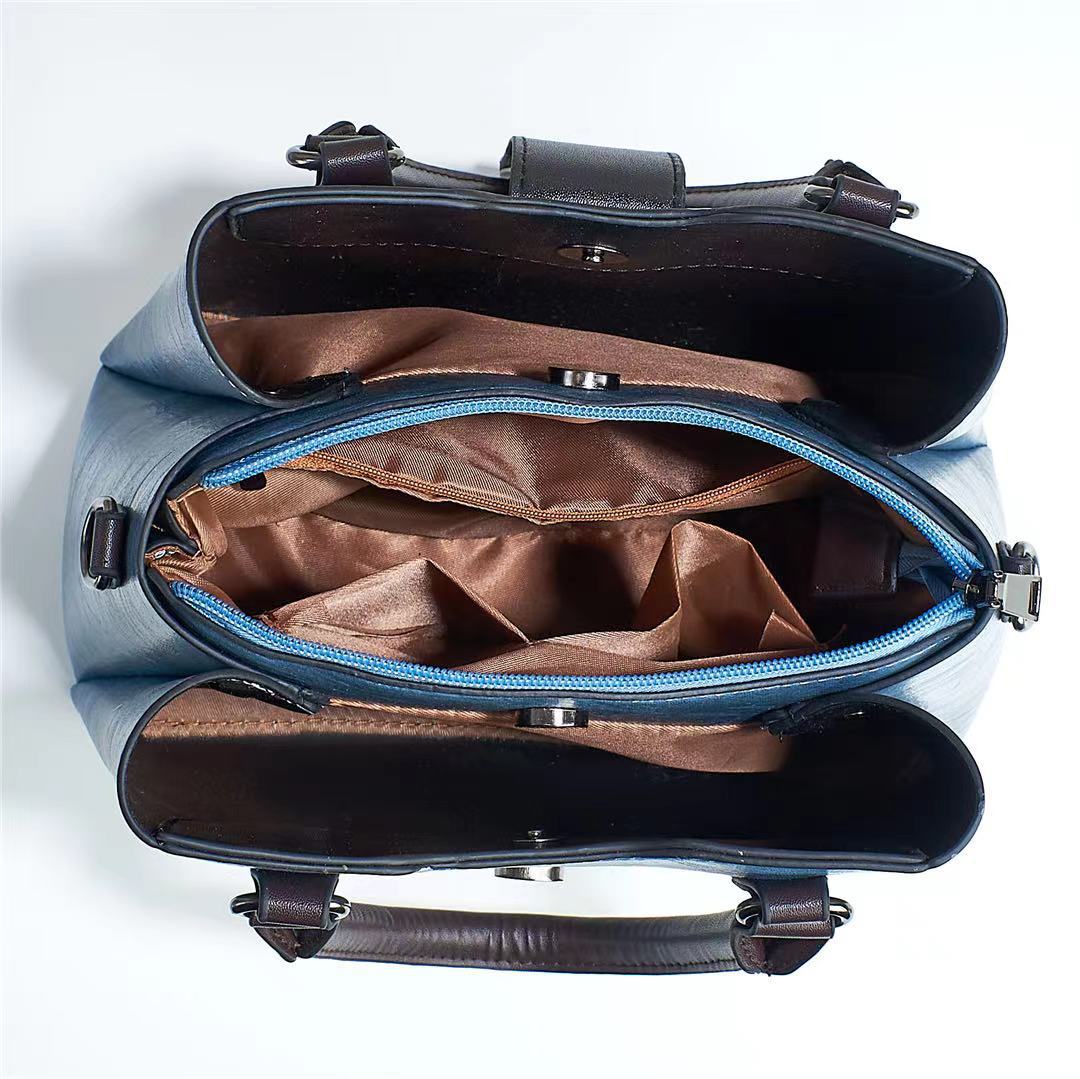 Ensemble de trois sacs à main rétro décontractés pour femmes, grande capacité 