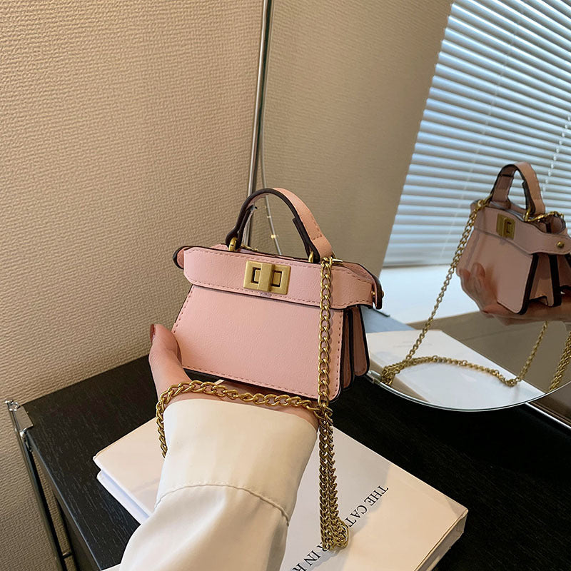 Women Fashion Buckle Square Chain Mini Crossbody Bag