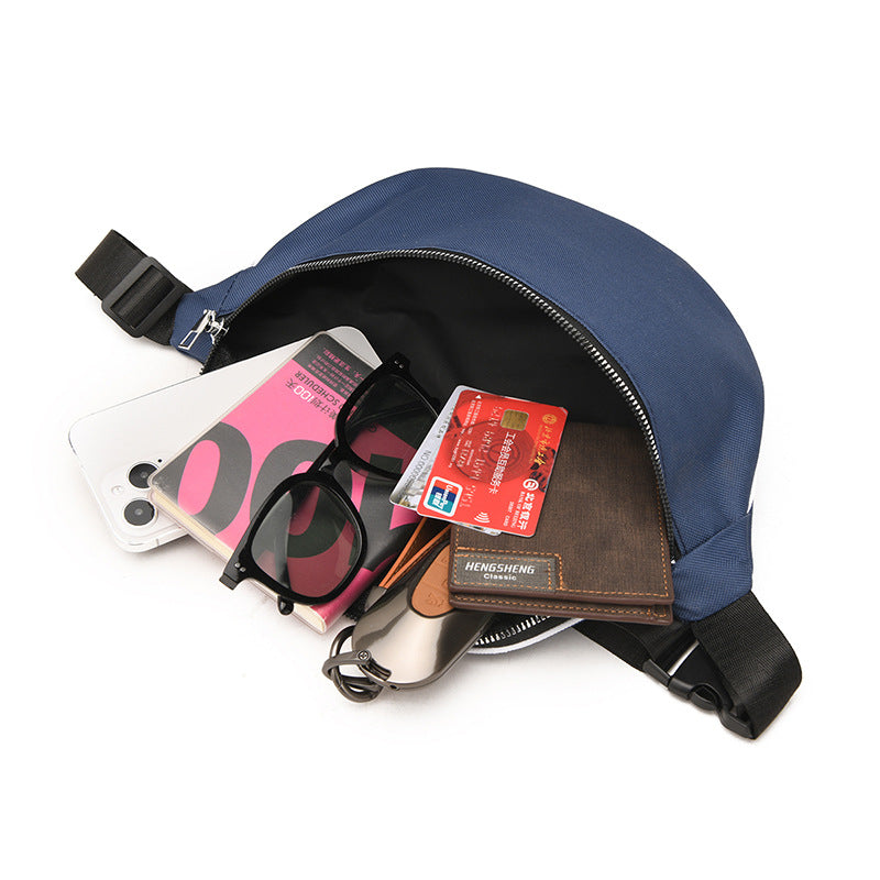 Women Casual Solid Color Zipper Crossbody Chest Bag