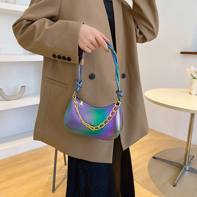 Sac à bandoulière à chaîne multicolore tendance 