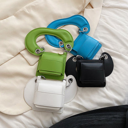 Women Creative Exaggerated Geometric Shapes Solid Color Pu Handle Mini Bag