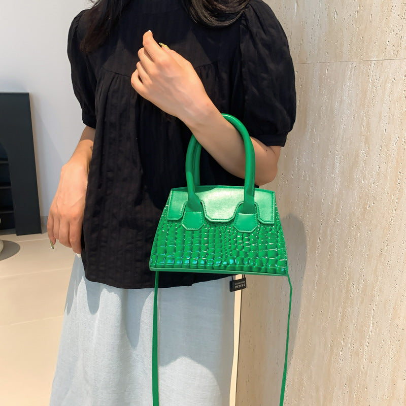 Sac à bandoulière tendance à motif pierre de couleur unie 