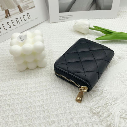 Women Fashion Embroidered Lingge 9 Cards Organ Coin Purse