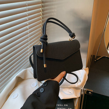 Fashionable Simple Solid Color Flip Shoulder Bag