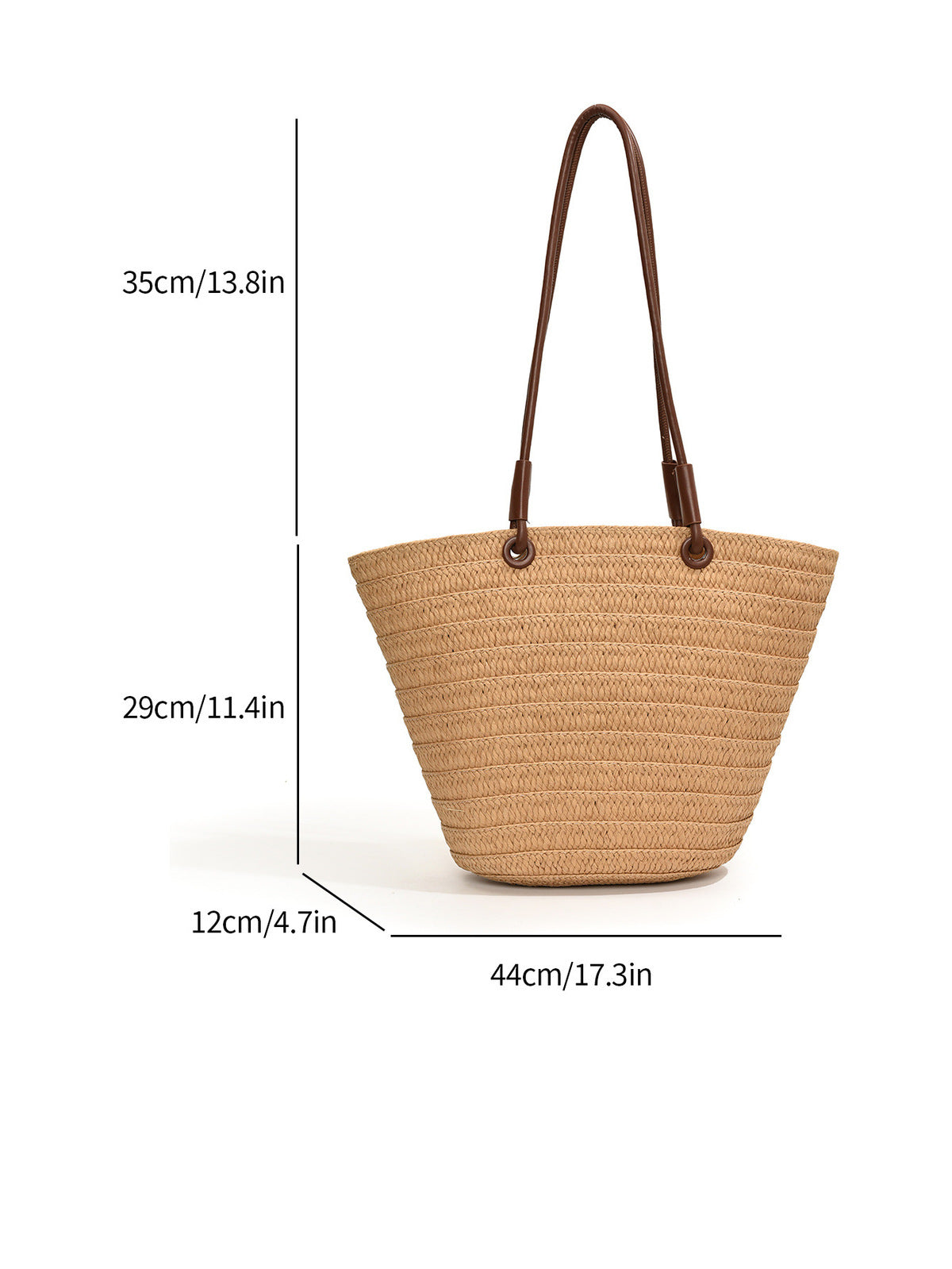 Women Fashion Casual Large Capacity Straw Woven Beach Tote Bag