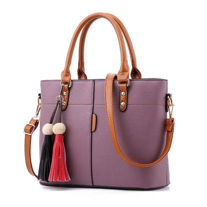 Women Fashion Casual Litchi Pattern Large Capacity Handbag