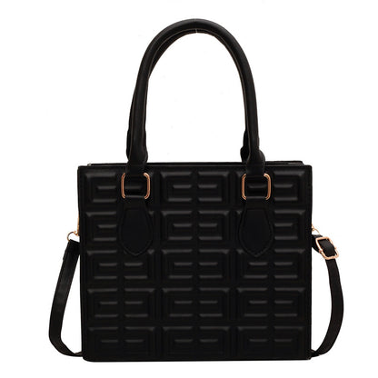 Petit sac à main carré uni à motif gaufré d'été 