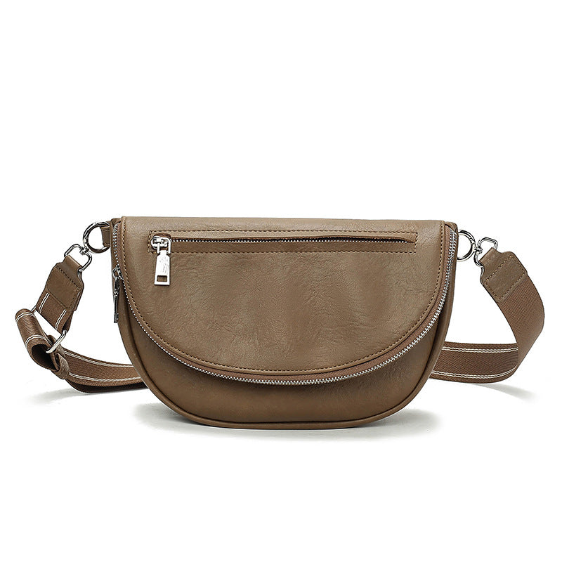 Women Fashion Casual Solid Color Multifunctional Zipper Crossbody Bag