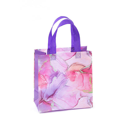 Sac fourre-tout à motif marbré, non tissé, imperméable, imprimé, organiseur de courses 