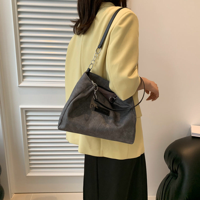 Women Simple Fashionable Large Capacity Square PU Tote Bag