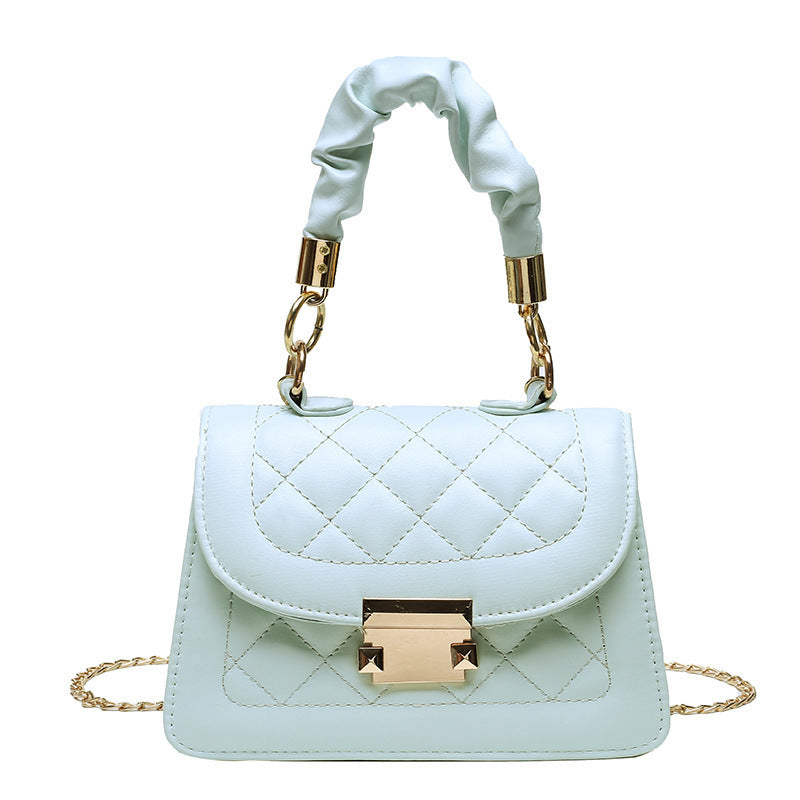 Women Fashion Solid Color Rhomboid Flap Square Chain Crossbody Bag