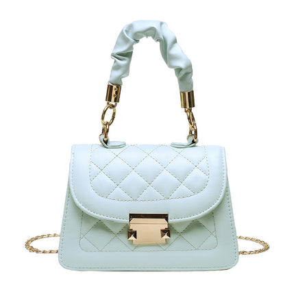 Women Fashion Solid Color Rhomboid Flap Square Chain Crossbody Bag