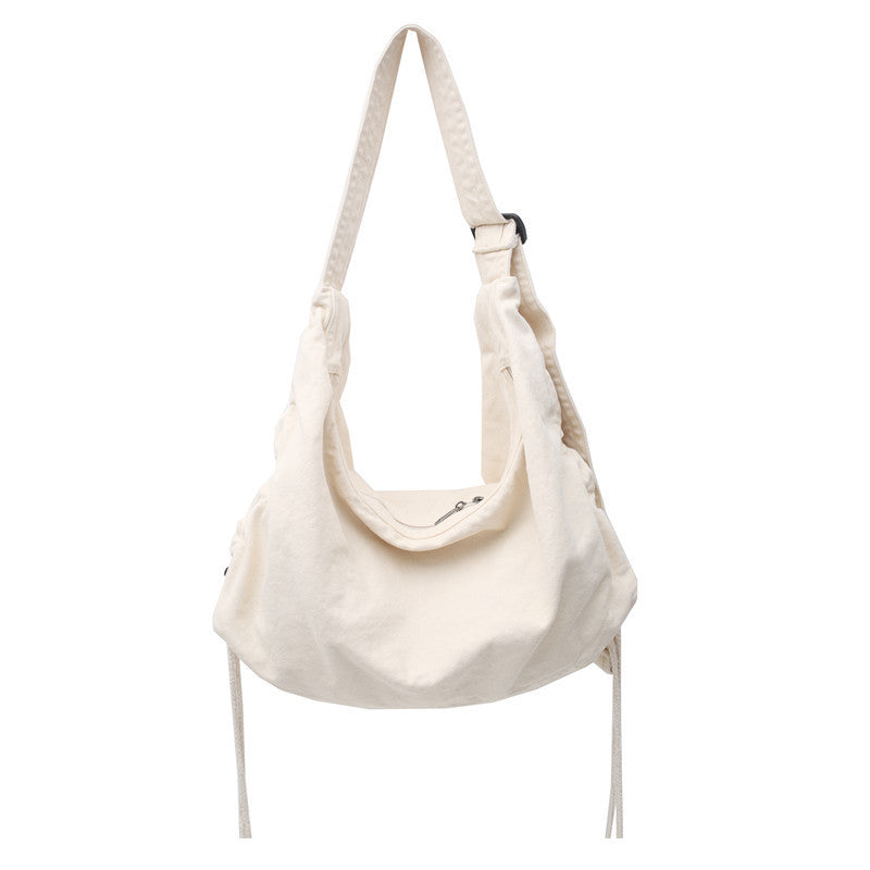 Women Fashionable Simple Solid Color Large Capacity Zipper Crossbody Bag