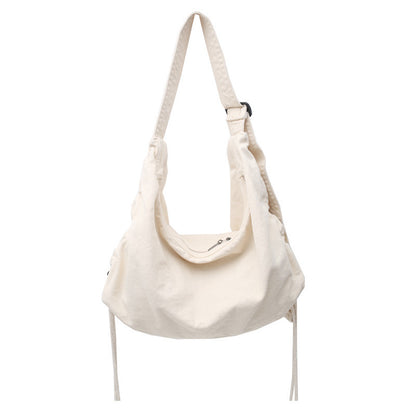 Women Fashionable Simple Solid Color Large Capacity Zipper Crossbody Bag