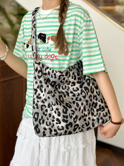 Women Casual Large-Capacity Small Tiny Flower Printed Canvas Tote Bag