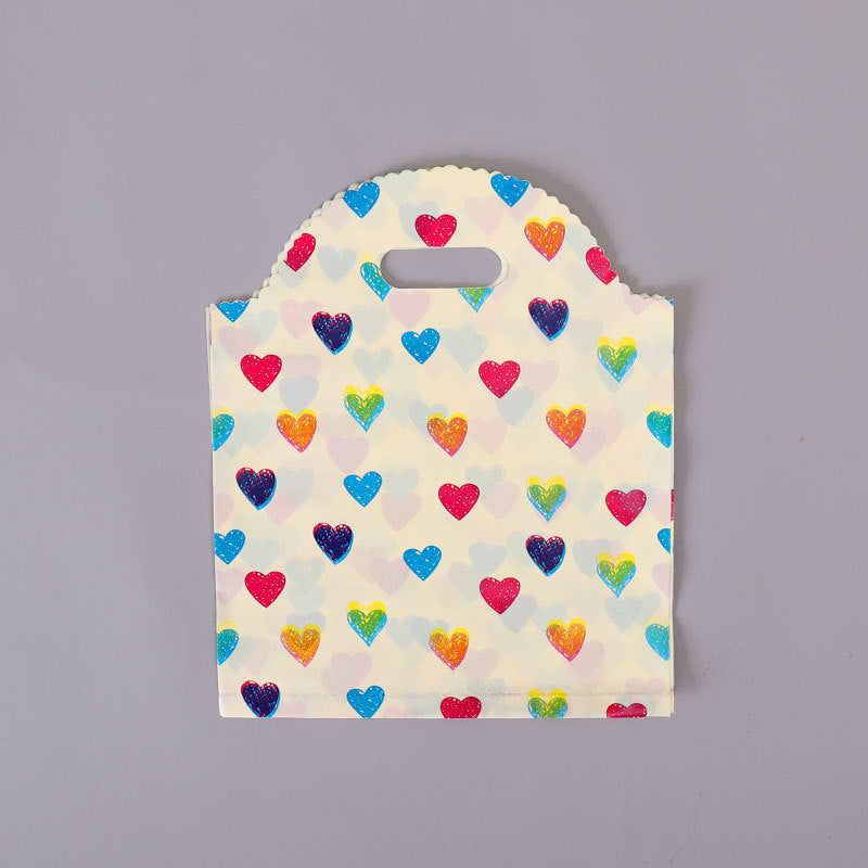 Lot de 100 sachets en plastique pour emballage cadeau, imprimés à la mode 