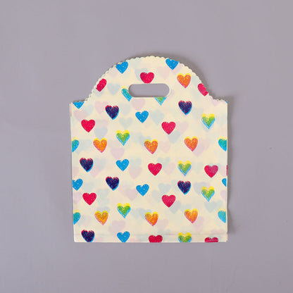 Lot de 100 sachets en plastique pour emballage cadeau, imprimés à la mode 