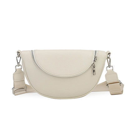 Women Fashion Casual Solid Color Zipper Crossbody Bag
