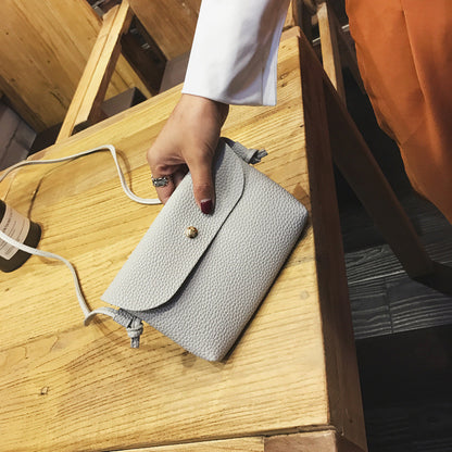 Mini sac à bandoulière à rabat carré pour femme, simple et tendance, couleur unie 