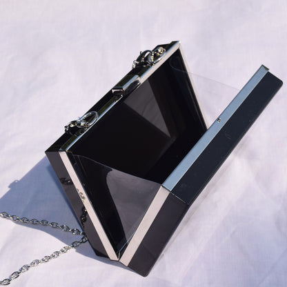 Women Transparent Clear Acrylic Bag Chain Dinner Party Small Square Bag