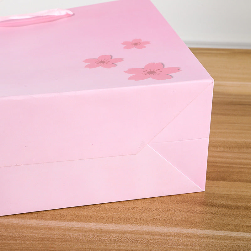 Sac d'emballage cadeau imprimé fleur rose tendance 