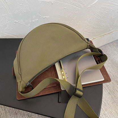 Summer Women Fashionable Simple Dumpling Shape Oxford Cloth Crossbody Bag