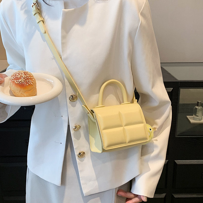 Women Fashion Solid Color Square Mini PU Crossbody Bag