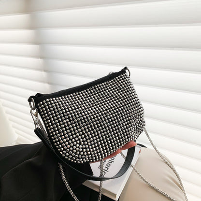 Women Simple Fashionable Diamond Square Chain Crossbody Bag