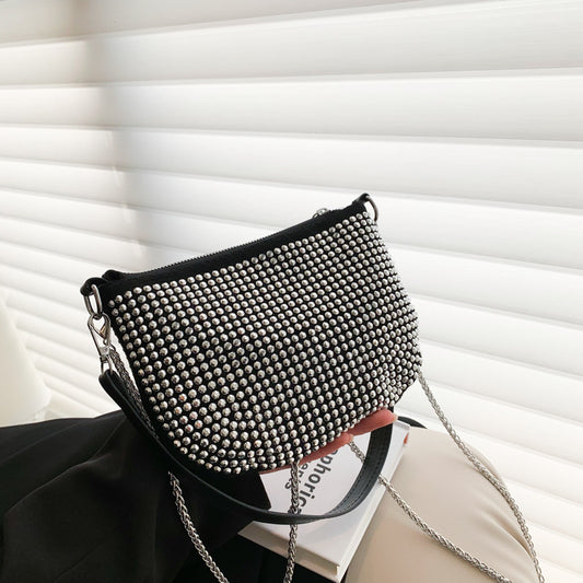 Women Simple Fashionable Diamond Square Chain Crossbody Bag