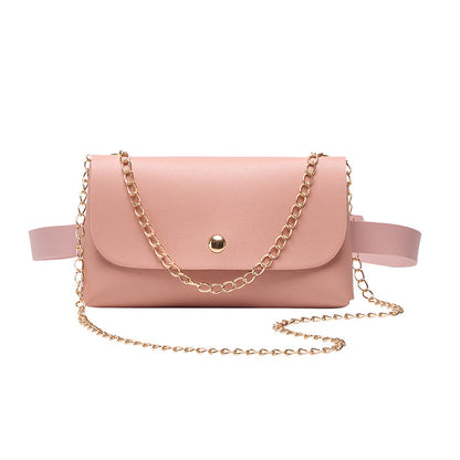 Sac banane rétro léopard couleur unie pour femme 