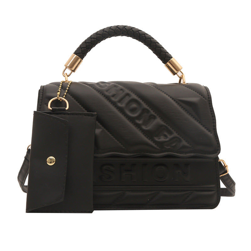 Women Elegant Solid Color Handbag Square Shoulder Bag