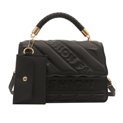 Women Elegant Solid Color Handbag Square Shoulder Bag