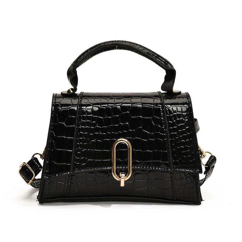 Fashion Solid Color Stone Pattern Shoulder Bag