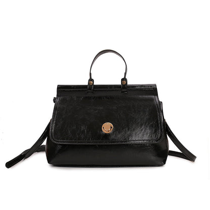 Sac à main rétro simple et solide pour femme, grande capacité, avec poignée en PU 