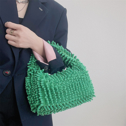 Women Fashion Casual Solid Color Soft Clutch Bag