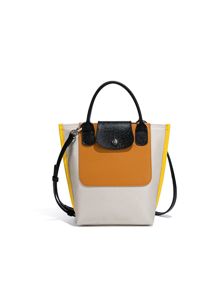 Women Fashion Casual Nylon Colorblock Large Capacity Handbag