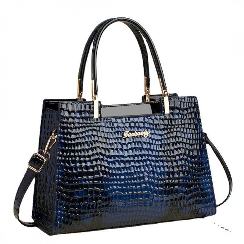 Women'S Stylish Snakeskin Embossed Large-Capacity Handbag